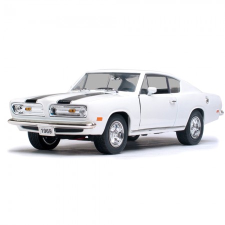 Carro Lucky Plymouth Barracuda 1969 Escala 1/18 - Branco