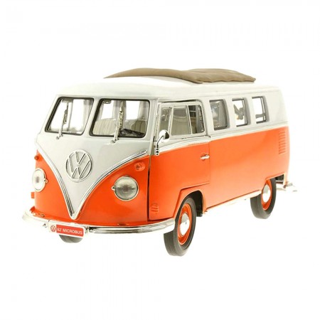 Carro Lucky Volkswagen Microbus 1962 Escala 1/18 - Laranja