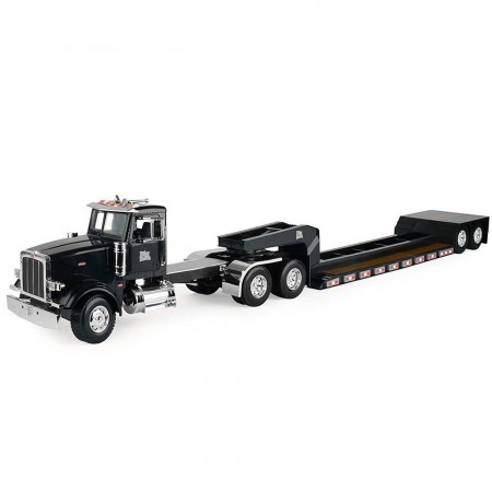 Caminho Tomy Ertl Big Farm - Peterbilt 367 With Lowboy Trailer 46492 - Preto - Escala 1/16