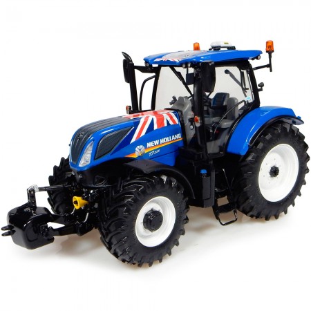 Trator Universal Hobbies New Holland T7.225 Union Jack Edition Escala 1/32 - Azul