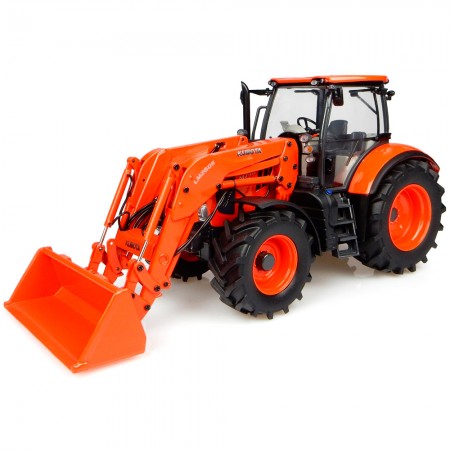 Trator Universal Hobbies Kubota M7-171 With Front Loader Escala 1/32 - Laranja