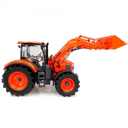 Trator Universal Hobbies Kubota M7-171 With Front Loader Escala 1/32 - Laranja