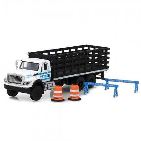 Caminho Greenlight S.d.trucks Ser.3 2017 Nypd Escala 1/64 - Branco e Preto