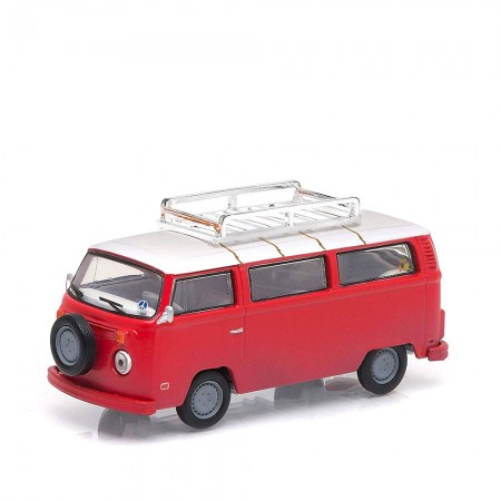 Carro Greenlight Volkswagen T2b Bus Field Of Dreams 1973 Escala 1/24 - Vermelho