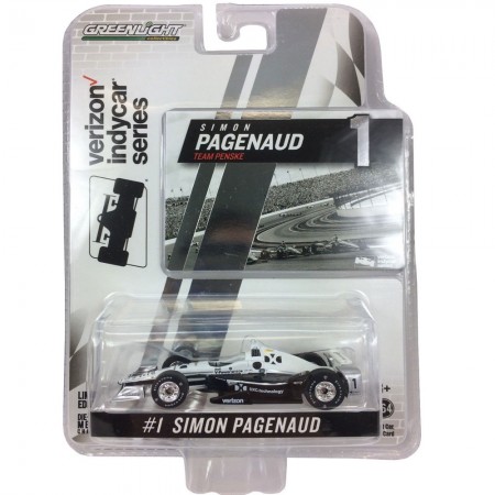 Carro Greenlight Simon Pagenaud Indycar 2017 Escala 1/64 - Branco e Preto