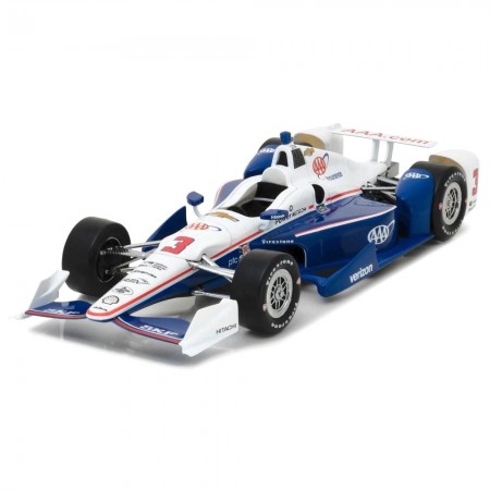 Carro Greenlight Helio Castroneves Aaa #3 2017 Escala 1/18 - Branco e Azul