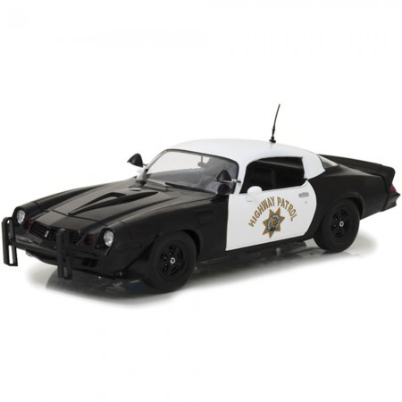 Carro Greenlight Chevy Camaro Z28 1979 California Highway Patrol Escala 1/18 - Preto e Branco