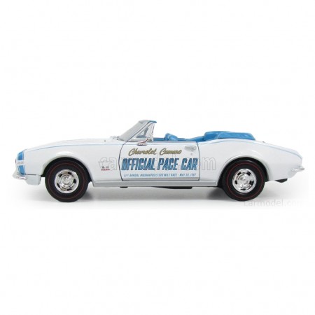 Carro Greenlight Chevy Camaro Convertible Indy 500 1967 Escala 1/24 - Branco
