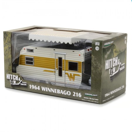 Trailer Greenlight Trailer Hitch & Tow Winnebago 216 1964 Escala 1/24 - Creme