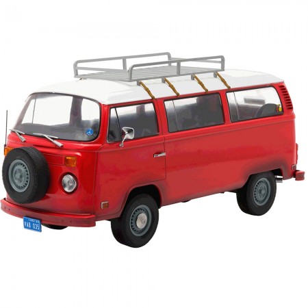 Carro Greenlight Bus Volkswagen T2b Artsan 1973 Escala 1/18 - Vermelho