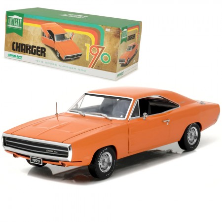 Carro Greenlight Artisan - Dodge Charger Hemi Laranja - Ano 1970 - Escala 1/18
