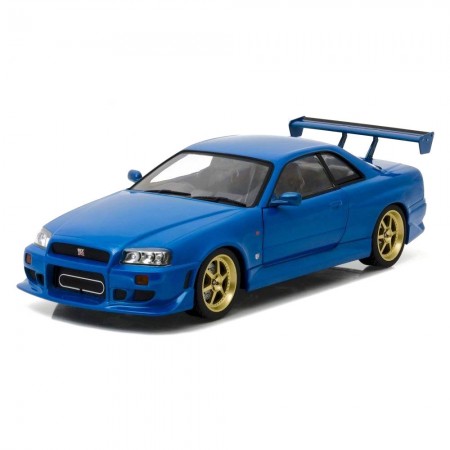 Carro Greenlight Nissan Skyline Gt-r R34 Az 1999 Escala 1/18 - Azul