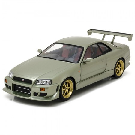 Carro Greenlight Nissan Skyline Gt-r R34 Jd 1999 Escala 1/18 - Verde