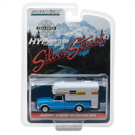 Carro Greenlight Chevy C10 Cheyenne 1968 Escala 1/64 - Azul
