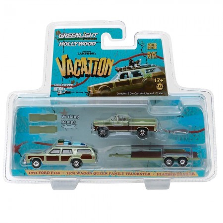 Carro Greenlight Vacation Escala 1/64 - Verde e Marrom