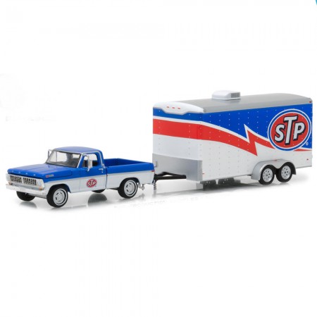 Carro Greenlight Ford F-100 Stp/t H&t S12 1970 Escala 1/64 - Branco e Azul