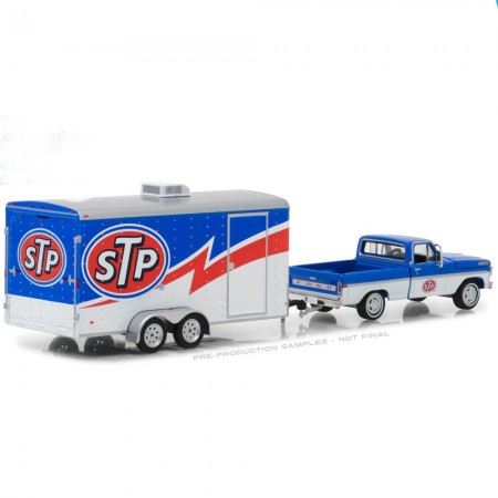 Carro Greenlight Ford F-100 Stp/t H&t S12 1970 Escala 1/64 - Branco e Azul