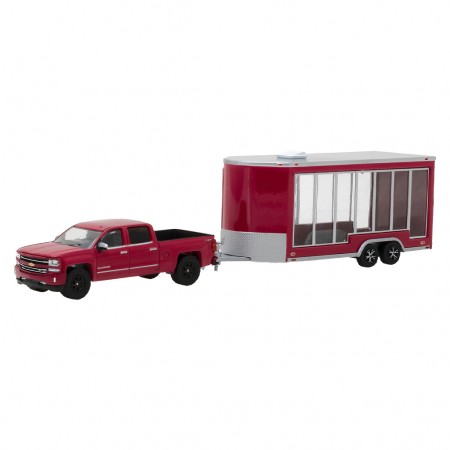 Carro Greenlight Chevrolet Silverado H&t S12 2016 Escala 1/64 - Rosa