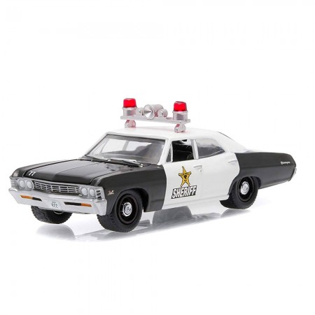 Carro Greenlight Chevrolet Biscayne-clark S20 1967 Escala 1/64 - Preto e Branco
