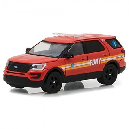 Carro Greenlight Ford Fdny Interceptor Hp 2016 Escala 1/64 - Vermelho