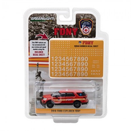 Carro Greenlight Ford Fdny Interceptor Hp 2016 Escala 1/64 - Vermelho