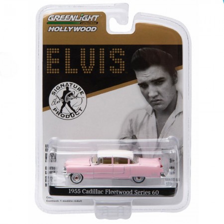Carro Greenlight Cadillac Fleetwood Elvis 1955 Escala 1/64 - Rosa