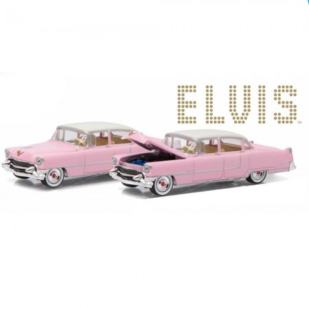 Carro Greenlight Cadillac Fleetwood Elvis 1955 Escala 1/64 - Rosa