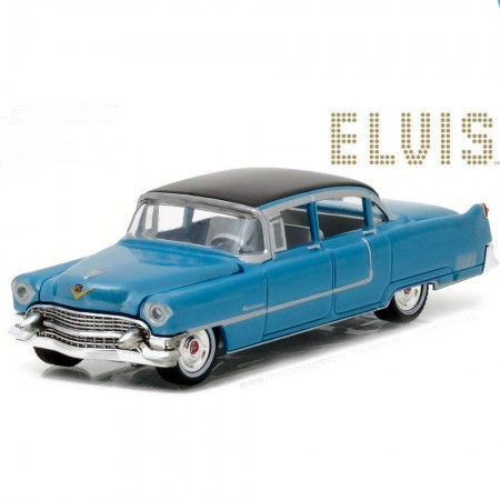 Carro Greenlight Cadillcac Fleetwood Elvis Presley 1955 Escala 1/64 - Azul