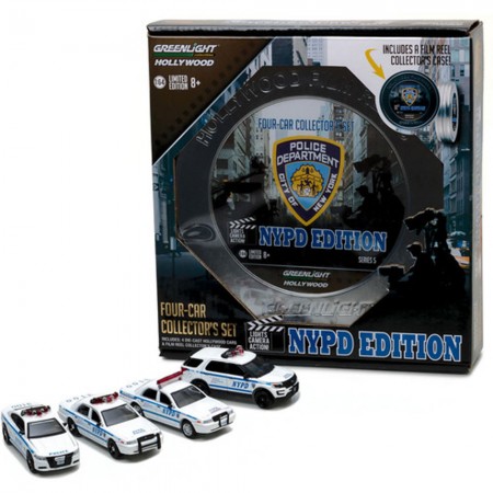 Carro Greenlight Nypd Edition Set 4pcs Escala 1/64 - Branco
