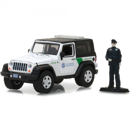 Carro Greenlight Jeep 016 Escala 1/64 - Branco e Preto