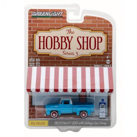 Carro Greenlight Ford F-100 Gas Pump Escala 1/64 - Azul