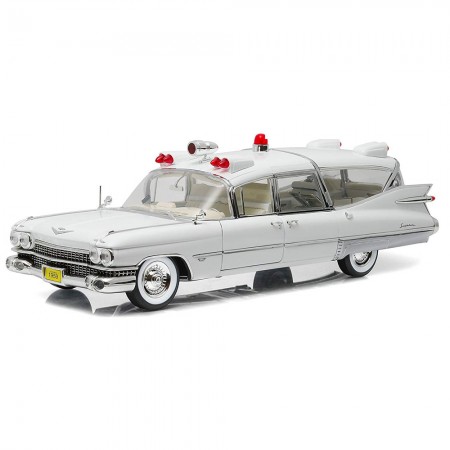 Carro Greenlight Cadillac Ambulance 1959 Escala 1/18 - Branco