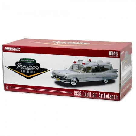 Carro Greenlight Cadillac Ambulance 1959 Escala 1/18 - Branco