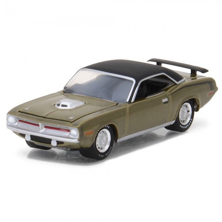 Carro Greenlight Plymouth Hemi Cuda 1970 Escala 1/64 - Verde Mate