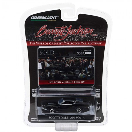 Carro Greenlight Ford Mustang Boss 1969 Escala 1/64 - Preto