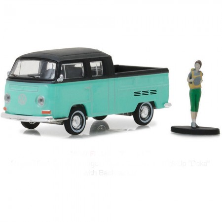 Carro Greenlight Volkswagen Type 2 Crew Escala 1/64 - Azul