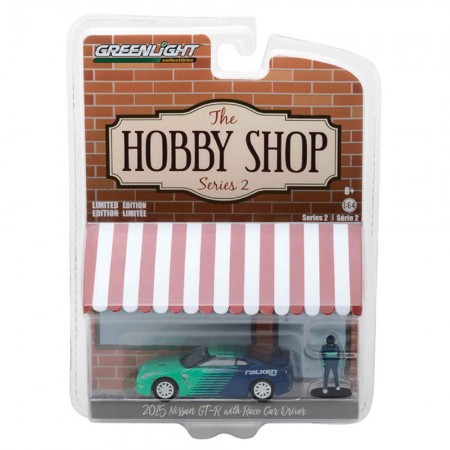 Carro Greenlight Nissan Gtr Escala 1/64 - Verde e Azul