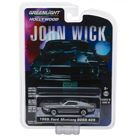 Carro Greenlight Ford Mustang 429 Escala 1/64 - Prata