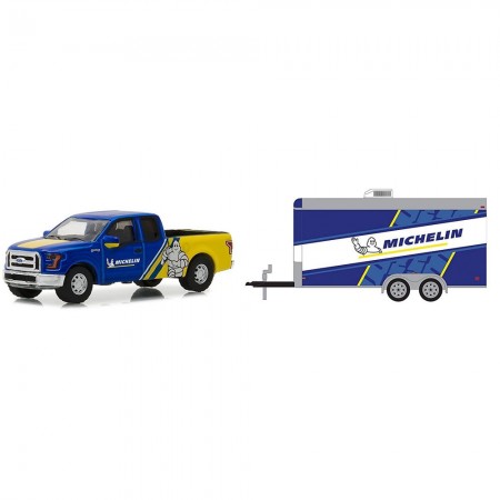 Carro Greenlight Ford F-150 Michelin Escala 1/64 - Azul