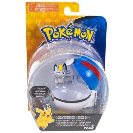 Boneco Tomy Pokemon Alolan Meowth+super Bola T19125