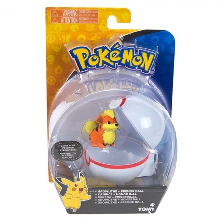 Boneco Tomy Pokemon Growlithe + Premier Bola T19138