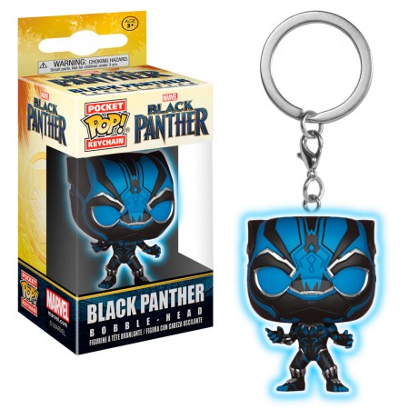 Chaveiro Funko Pop Keychain Black Panther - Black Panther Glows In The Dark