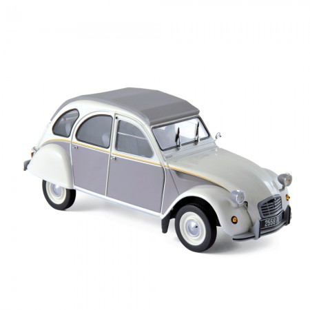 Carro Norev Citroen 2cv Dolly - 1985 - Escala 1/18 - Branco Meije e Cinza Cormoran