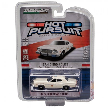 Carro Greenlight Ford Grantorino Hot Pursuit - 1975 - Escala 1/64