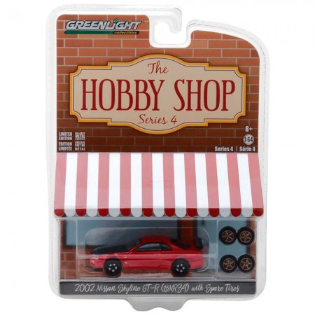 Carro Greenlight Nissan Skyline Hobby Shop - 2002 - Escala 1/64