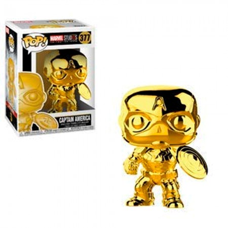 Funko Pop Marvel Chrome Gold Marvel Studios The First Ten Years - Captain America 377
