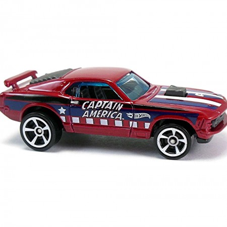 Carro Hot Wheels - Captain America Ford Mustang Mach1 70