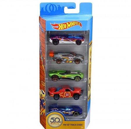 Carro Hot Wheels - Kit 5in1 Hw 50th Track Stars