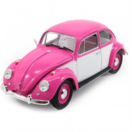 Carro Greenlight Volkswagen Beetle - Escala - 1/18 - 1967 -  Pink/white  13512