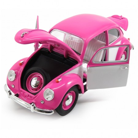 Carro Greenlight Volkswagen Beetle - Escala - 1/18 - 1967 -  Pink/white  13512
